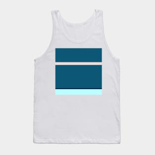 A miraculous miscellany of Navy, Deep Sea Blue, Sea, Pale Cyan and Champagne Pink stripes. Tank Top